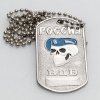 Identifikační známka s řetízkem Vzdušné síly Ruské federace lebka modrý baret (VDV) ID Dog Tag Rusko originál
