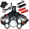 Svítilna čelovka 5x Led Cree T6 Zoom s nabíječkou