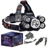 Svítilna čelovka 5x Led Cree T6 Zoom s nabíječkou