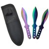 Nože házecí sada 3 vrhacích nožů Rainbow s pouzdrem