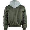 Bunda bomber MA1 s kapucí zelená Fostex®