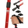 Trekové hole odpružené teleskopické pro chůzi červené Eurobatt® Antishock Nordic walking