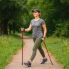 Trekové hole odpružené teleskopické pro chůzi červené Eurobatt® Antishock Nordic walking