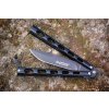 Nůž motýlek nýtovaný černý děrovaný Kandar N-137 Balisong