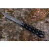 Nůž motýlek nýtovaný černý děrovaný Kandar N-137 Balisong