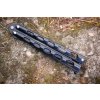 Nůž motýlek nýtovaný černý děrovaný Kandar N-137 Balisong