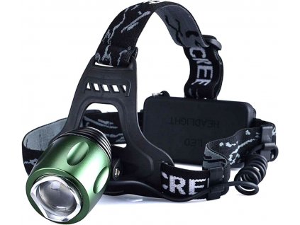 Nabíjacia čelovka LED CREE T6 Green (1)