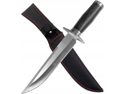 WOJSKOWY DUZY NOZ MYSLIWSKI Z POKROWCEM STAL 32 cm