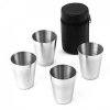 Nerezové poháriky v púzdre L 80ml 4ks čierne
