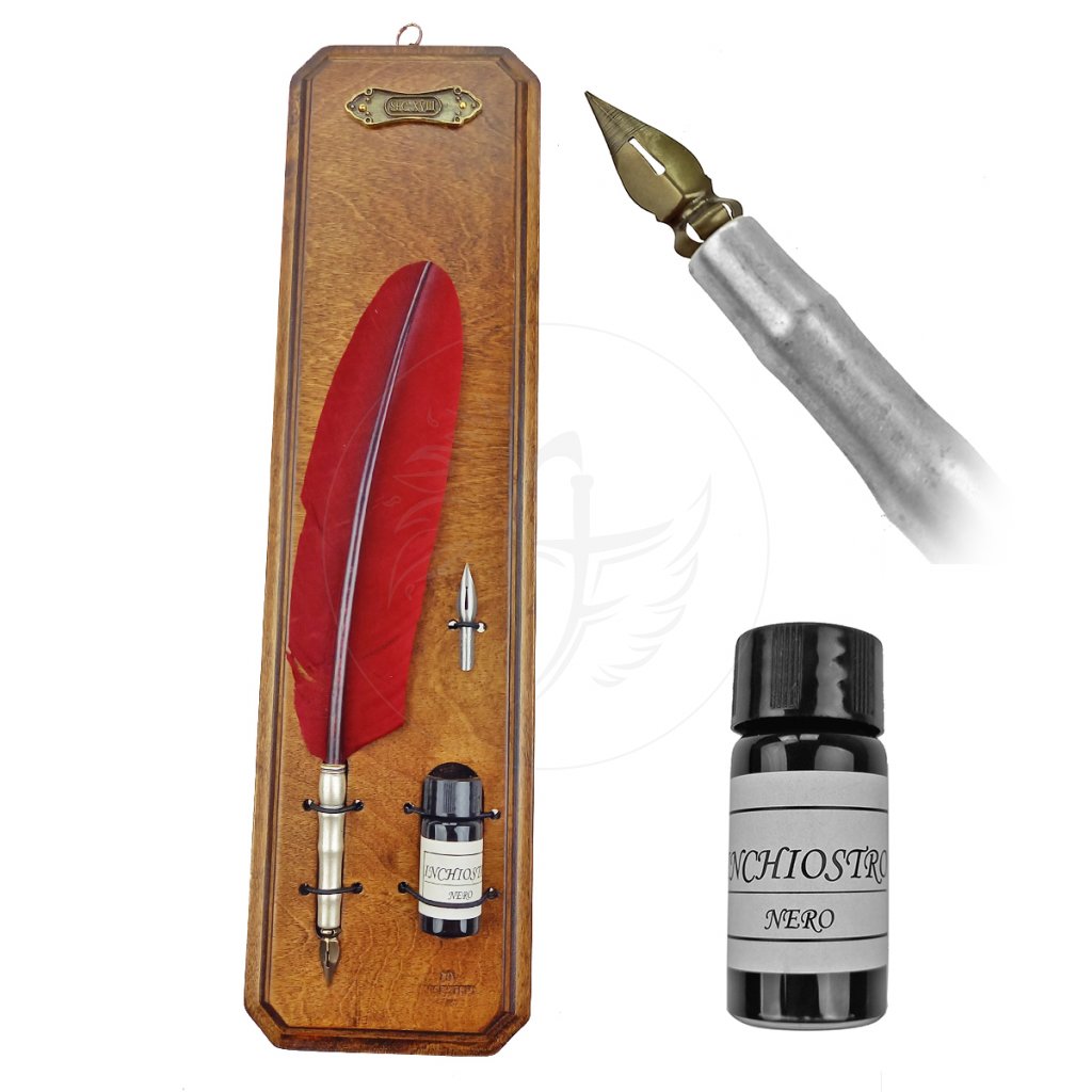 Vintage brk s inkoustem "CRIMSON FEATHER" rudý
