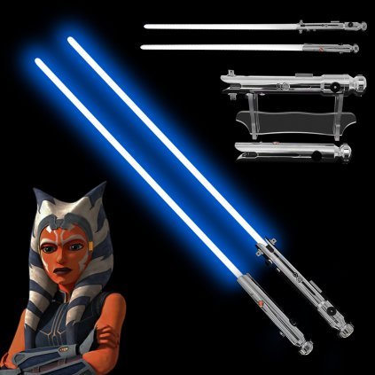 Pár Světelných mečů "GENERAL AHSOKA TANO" Plně kontaktní! Multi-color!!!