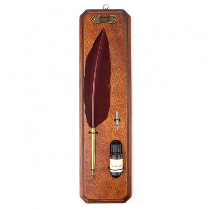 Vintage brk s inkoustem "BORDO FEATHER" temně rudý