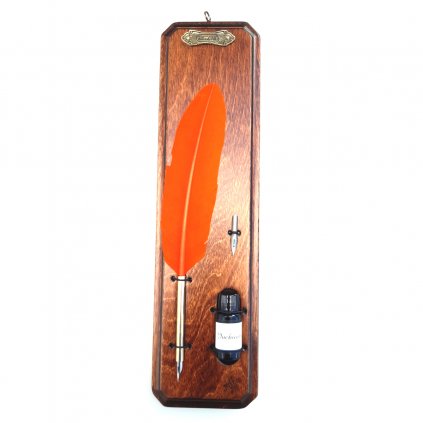 Vintage brk s inkoustem "PHOENIX FEATHER" oranžový