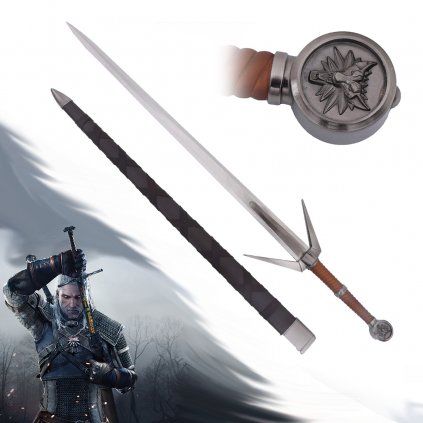 Zaklínačský stříbrný meč "GERALT OF RIVIA" replika