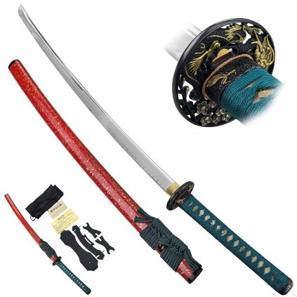 Luxusní katana "AKA NO SEIREI" s bohatým příslušenstvím