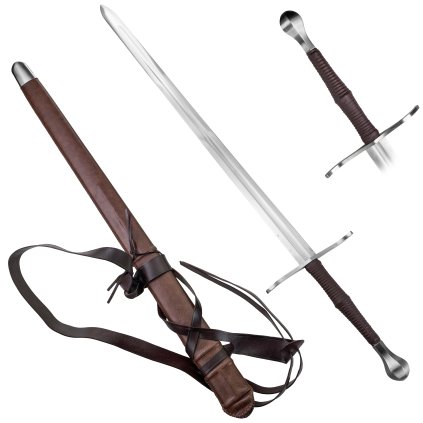 Luxusní ostrý středověký meč "IRON PALADIN" s dřevěnou pochvou - HQ!