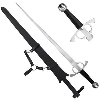 Ostrý středověký meč "ARMING SWORD" s pochvou na opasek - HQ!