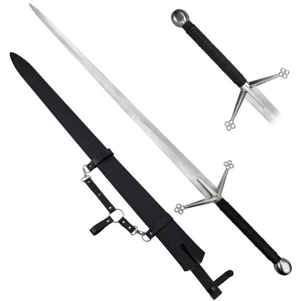 Ostrý ocelový meč "MIGHTY CLAYMORE" s pochvou na opasek - HQ!