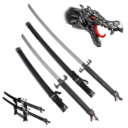 Sada samurajských mečů "DRAGON SLAYER" + stojánek!
