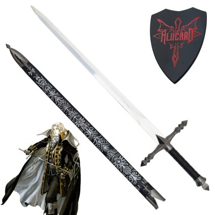 Ocelový meč "ALUCARD SWORD" s plaketou - Castlevania