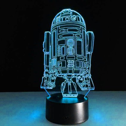 3D akrylová stolní lampička "R2-D2" - STAR WARS