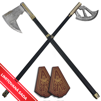 Limitovaná sada 2 seker "GIMLI BUNDLE" + 2 plakety - Pán Prstenů