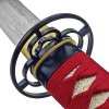 Temně rudá damašková katana "IKEBANA" s bohatým příslušenstvím!