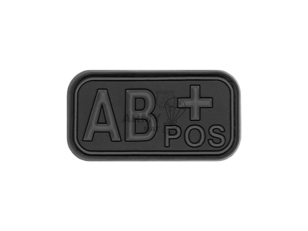 Bloodtype Rubber Patch AB Pos (Barva Blackops)