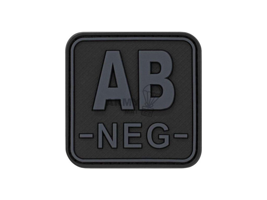 Bloodtype Square Rubber Patch AB Neg (Barva Blackops)