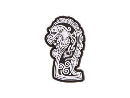 Northman Dragon Ship Head Rubber Patch (Barva White)