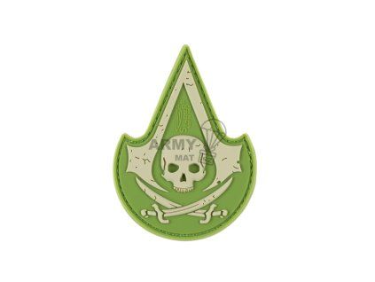 Assassin Skull Rubber Patch (Barva Green)