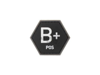 Bloodgroup Hexagon Rubber Patch B Pos (Barva SWAT)