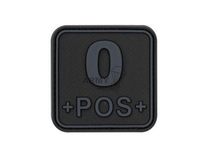 Bloodtype Square Rubber Patch 0 Pos (Barva Blackops)