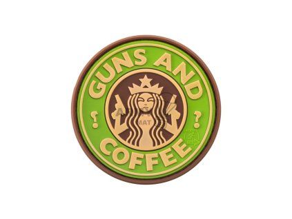 Guns and Coffee Rubber Patch (Barva Green)