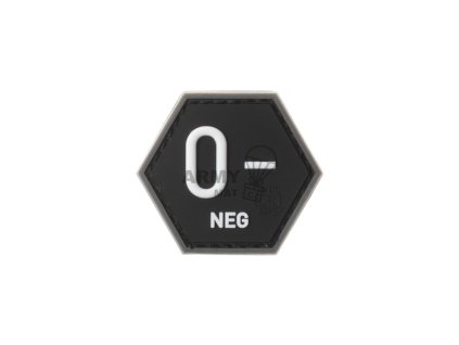 Bloodgroup Hexagon Rubber Patch 0 Neg