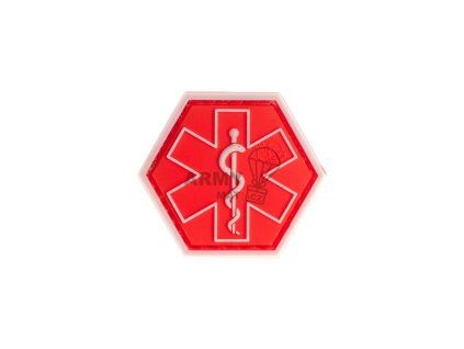 Paramedic Hexagon Rubber Patch (Barva Red)