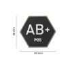 Bloodgroup Hexagon Rubber Patch AB Pos (Barva SWAT)