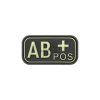 Bloodtype Rubber Patch AB Pos (Barva Blackops)