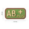 Bloodtype Rubber Patch AB Pos (Barva Blackops)