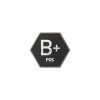 Bloodgroup Hexagon Rubber Patch B Pos (Barva SWAT)