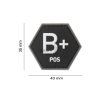 Bloodgroup Hexagon Rubber Patch B Pos (Barva SWAT)