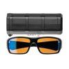 58436 12 ascent polarized black frame bronze lens blue mirror