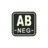 Bloodtype Square Rubber Patch AB Neg (Barva Blackops)