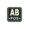 Bloodtype Square Rubber Patch AB Pos