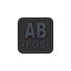 Bloodtype Square Rubber Patch AB Pos