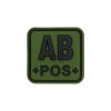 Bloodtype Square Rubber Patch AB Pos