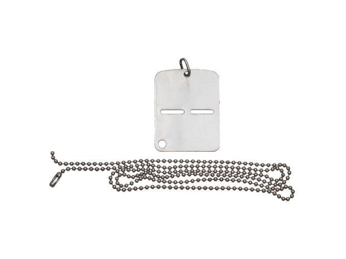 Italská vojenská  známkya s řetízkem z nerezu