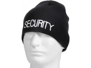 Čepice Černá pletená s nápisem  SECURITY