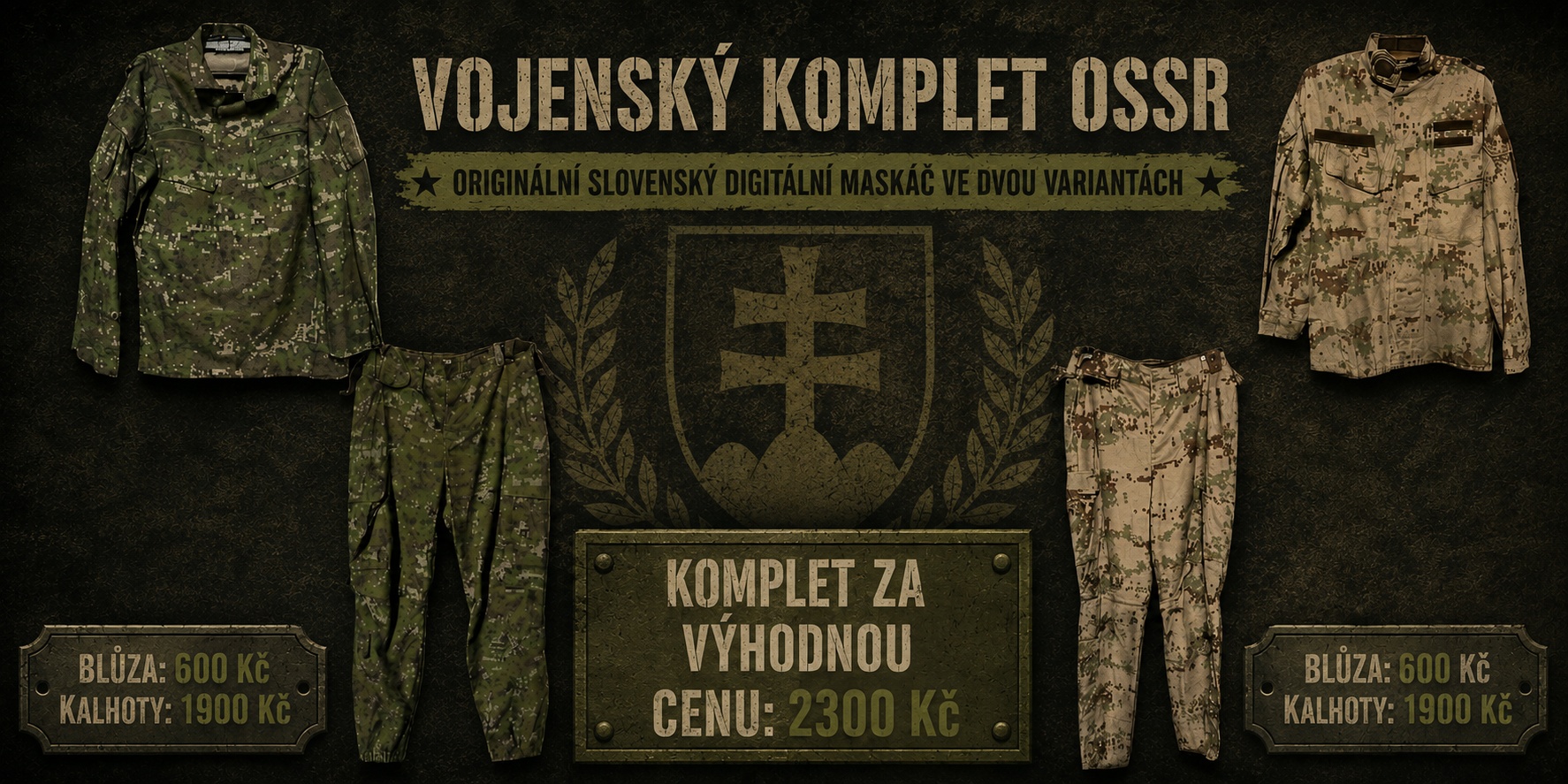 Blůza, kalhoty, armádni komplet OSSR