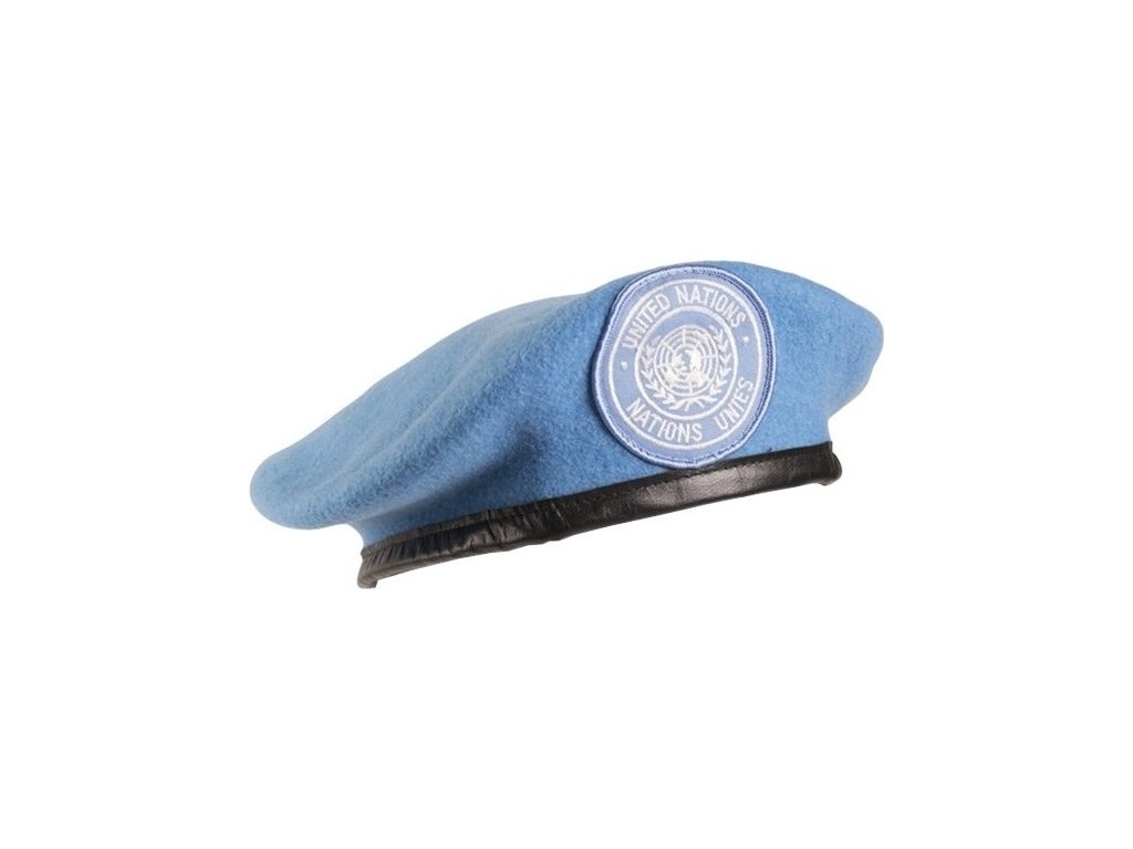 Baret modrý UNPROFOR s nášivkou originál OSN